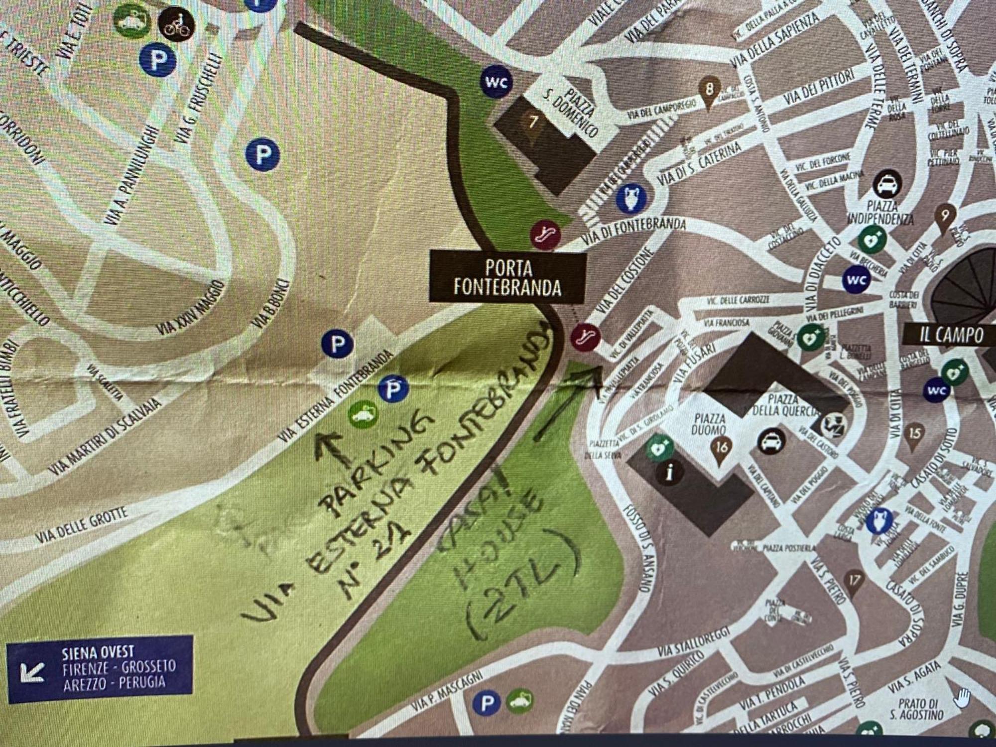 Loft Vicolo Di Vallepiatta 2 Min Piazza Del Campo Con Parcheggio Siena Esterno foto